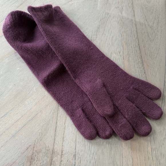 Aris Purple cashmere/Wool Gloves - Picture 5 of 6